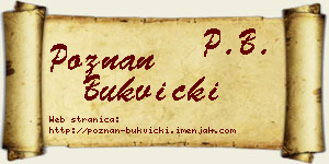 Poznan Bukvički vizit kartica